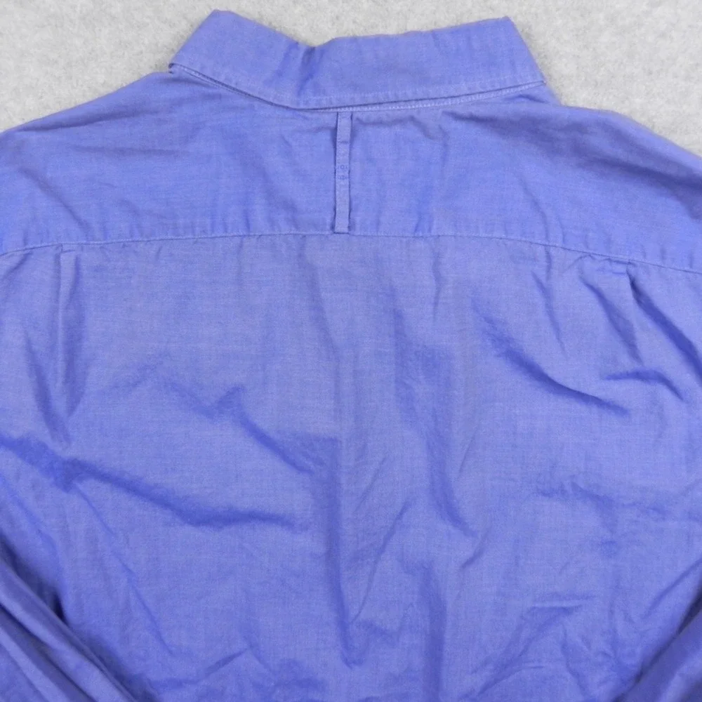 Banana Republic Shirt Mens XL Soft Wash Cotton Pocket Button Up Blue Long Sleeve